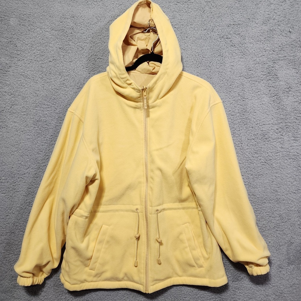 Giorgio Morandi Women's Yellow Reversible Jacket Fleece Raincoat Pockets‎ Medium